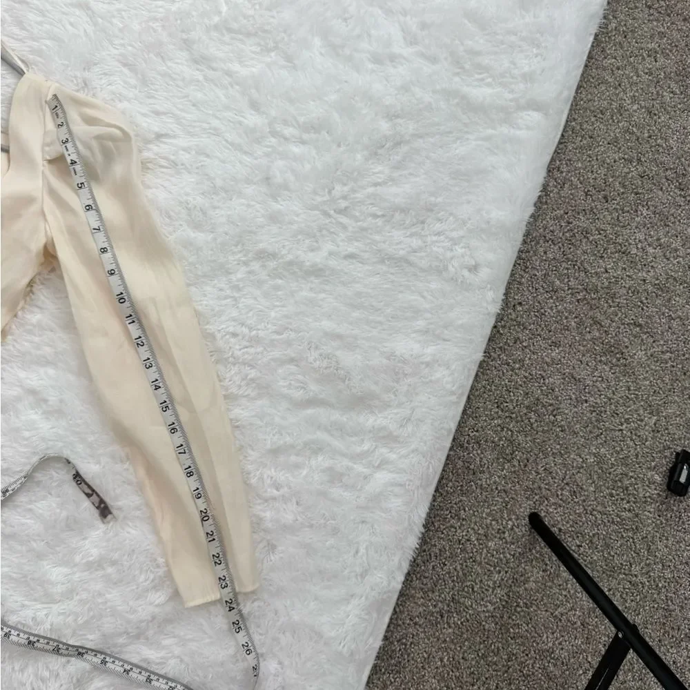 & Other Stories Cream Square Neck Button-Up Blouse Size 0 - Picture 11 of 11